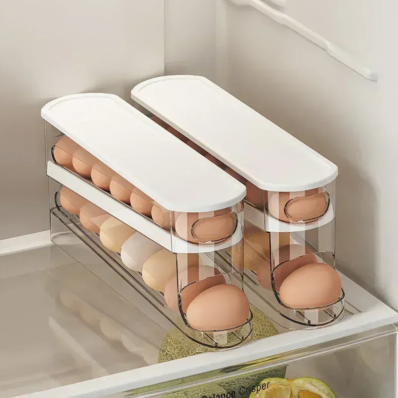 Organiseur Frigo Range-Œufs à Rouleau 12 Œufs - Empilable et Pratique