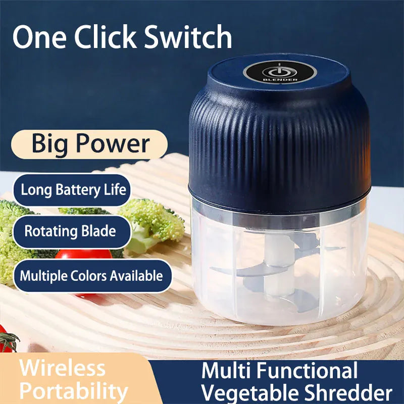 Mini Hachoir Électrique Rechargeable USB 300 ml — 6 Lames Inox hachoir electrique