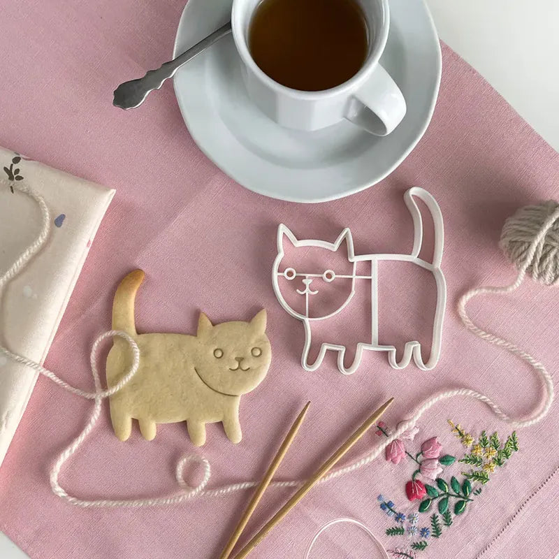Emporte-pièces à biscuits chat - Set de 4 moules 3D en plastique emportepieces
