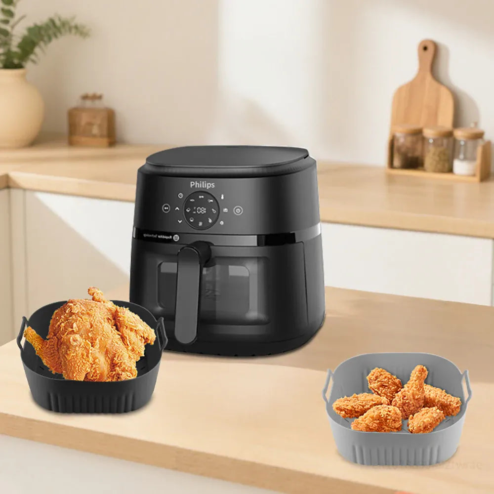 Moule Silicone Air Fryer Réutilisable 20cm Carré - Lot de 1 Air Fryer