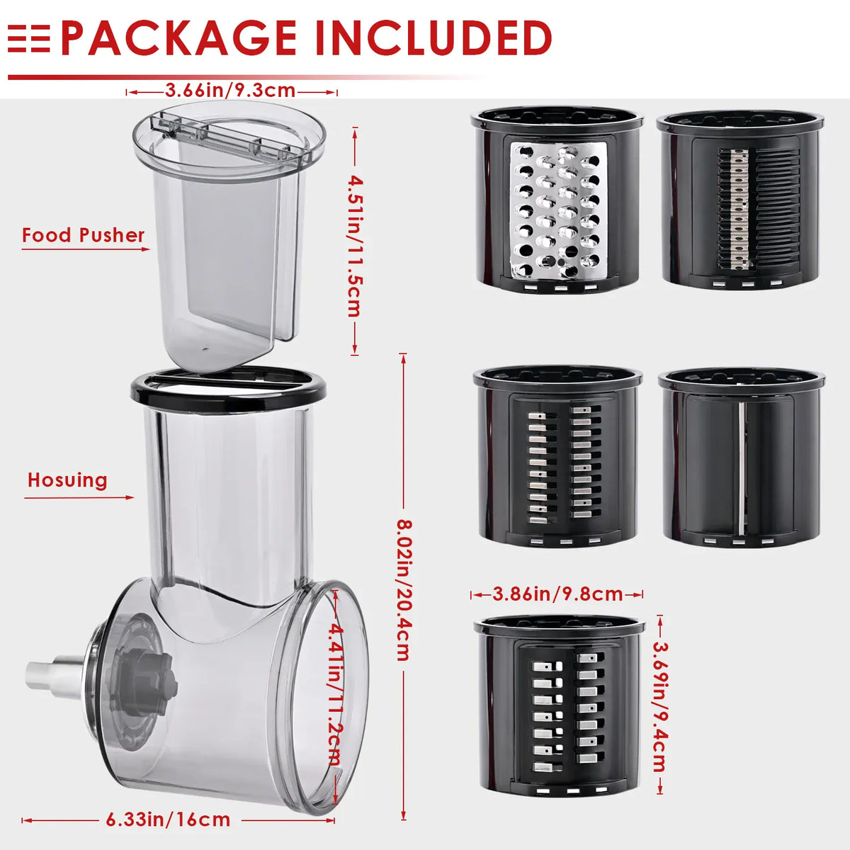 Kit Accessoires Trancheur & Déchiqueteur 5 Lames pour Robots KitchenAid KitchenAid