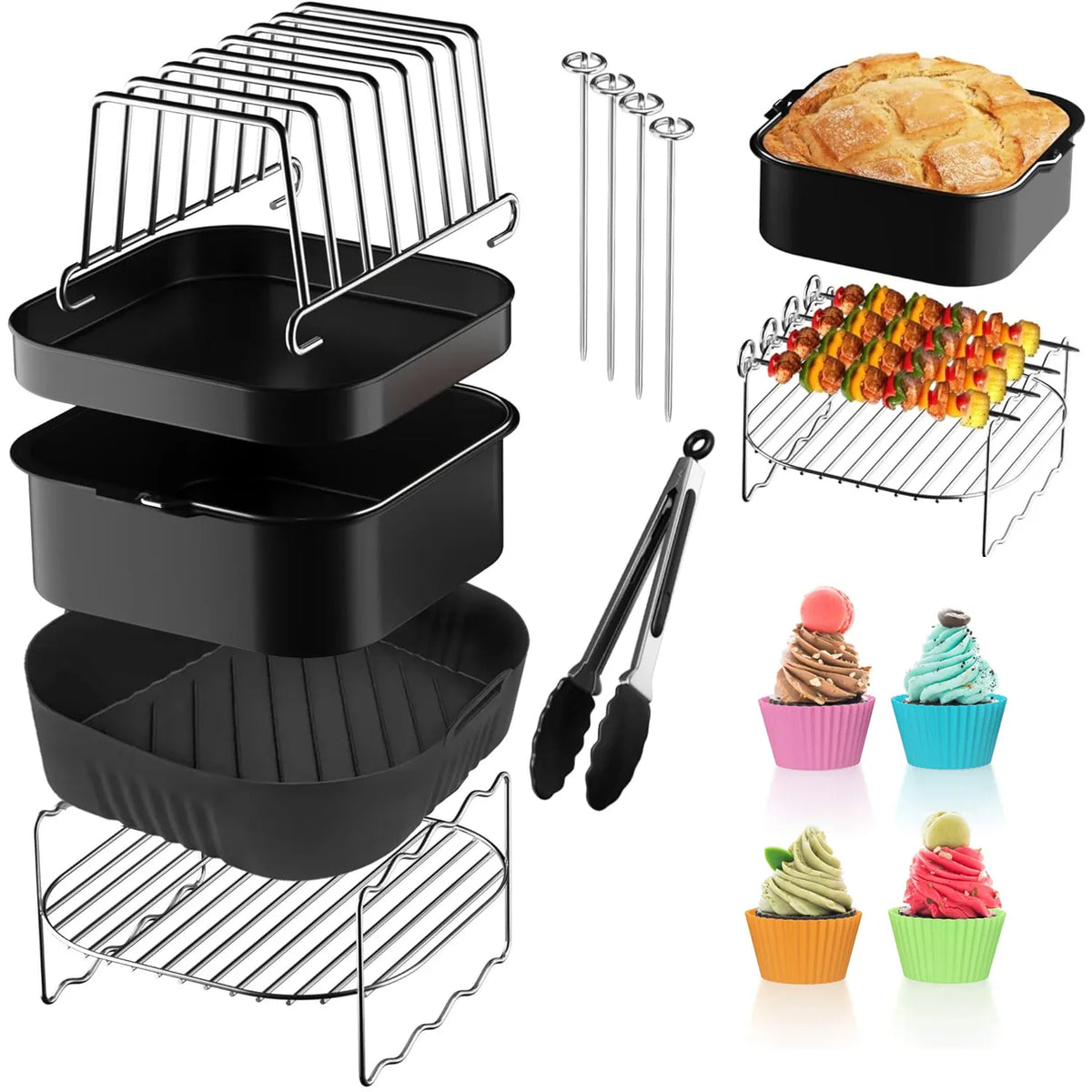 Kit Accessoires Air Fryer Réutilisables - Lot de 5 Pièces Air Fryer