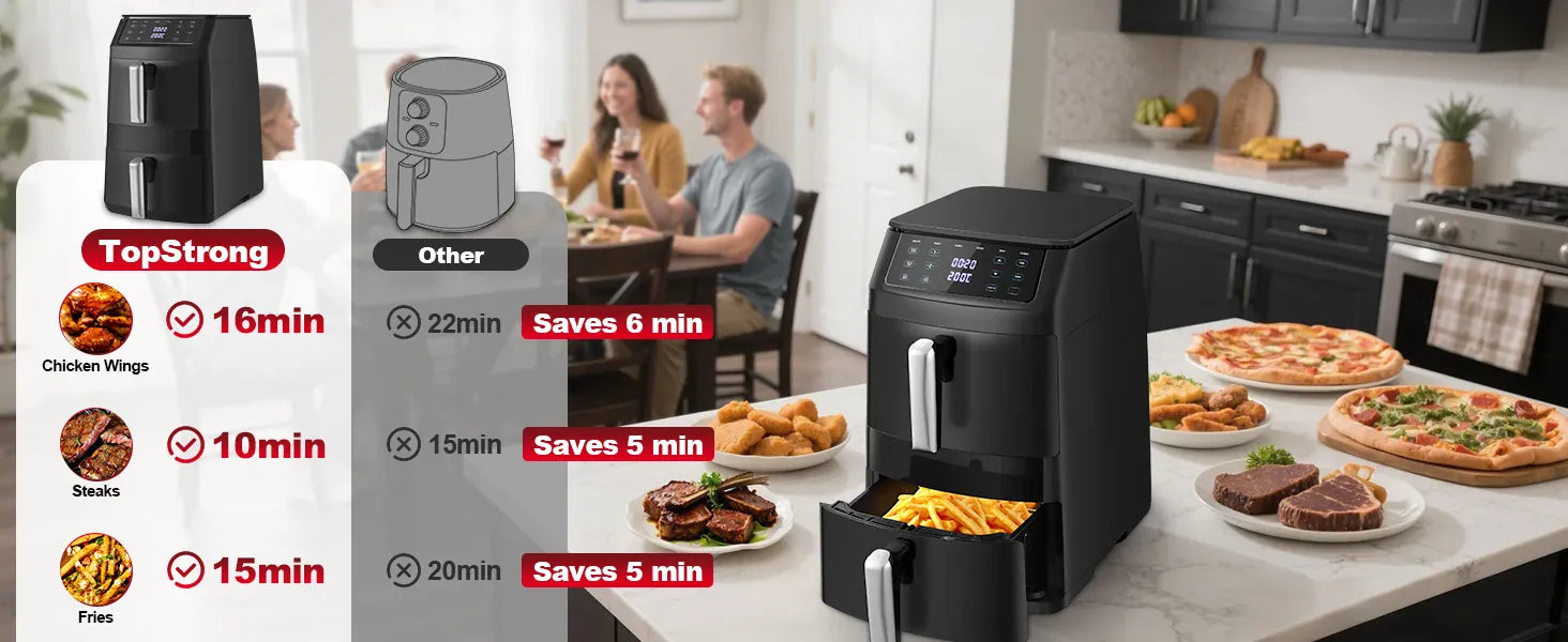 Friteuse Sans Huile Double Panier 11L 2500W 6 en 1 Écran Tactile airfryers