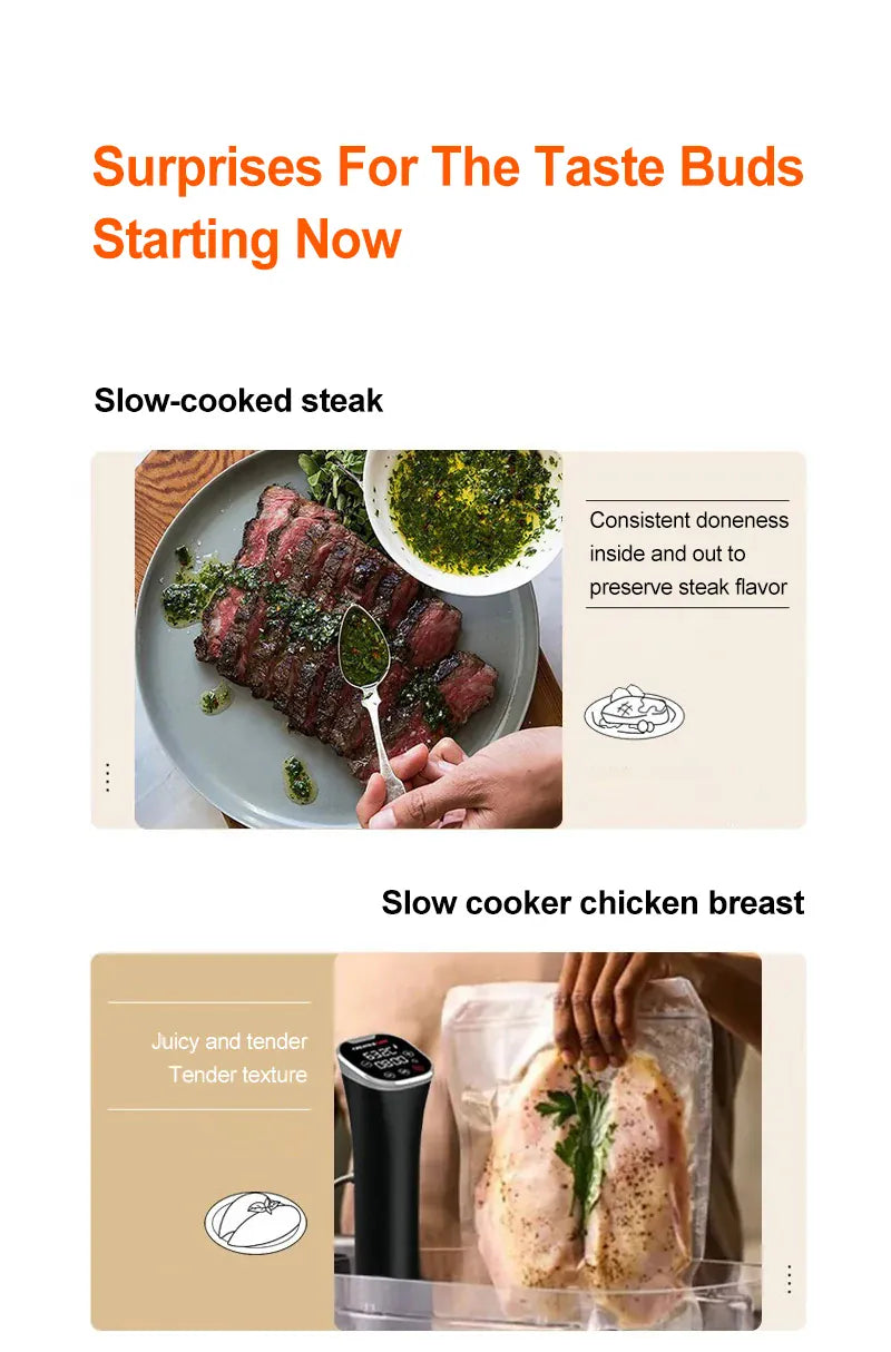 Cuiseur Sous Vide à Immersion 1800W avec Affichage LED Digital sv