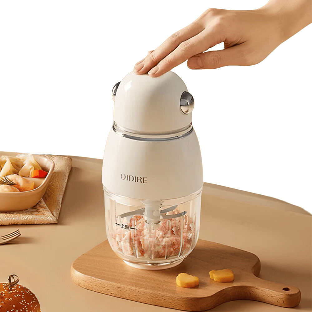 Mini Hachoir Électrique 150W 0,3L — Bol en Verre Borosilicaté, 8 Lames Inox hachoir electrique