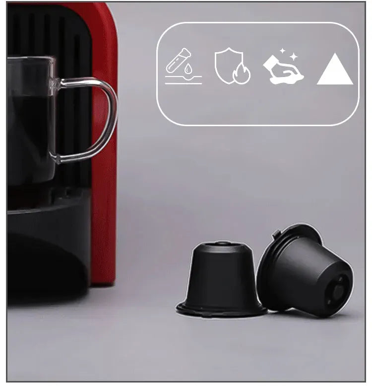 Capsules de Café Réutilisables Compatible Nespresso — Lot de 3 ou 6 Pièces avec Cuillère et Brosse capsule