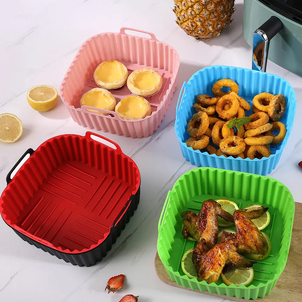 Moule Silicone Air Fryer Réutilisable Carré Haute Température Air Fryer