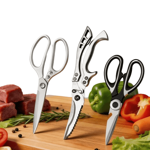 Ciseaux de cuisine multifonctions en inox pour découpe de viandes ciseaux