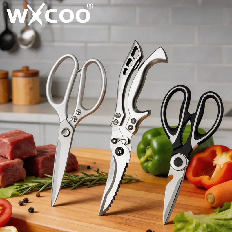 Ciseaux de cuisine multifonctions en inox pour découpe de viandes ciseaux