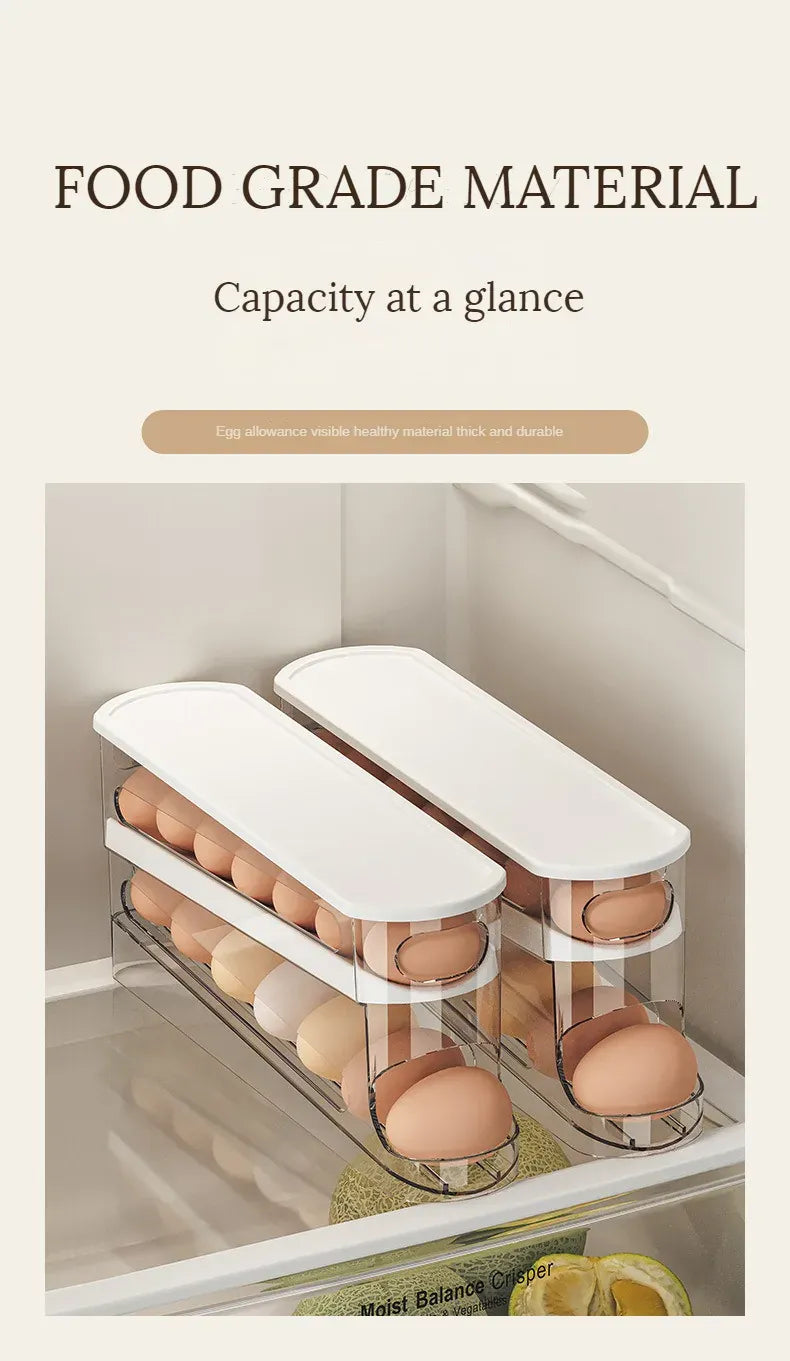 Organiseur Frigo Range-Œufs à Rouleau 12 Œufs - Empilable et Pratique
