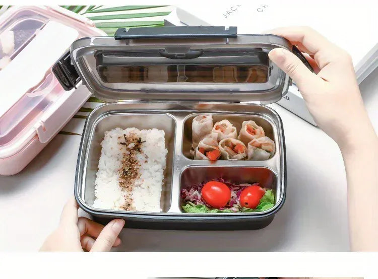 Bento Inox 3 Compartiments | Boîte Durable et Étanche 1,2L Bento