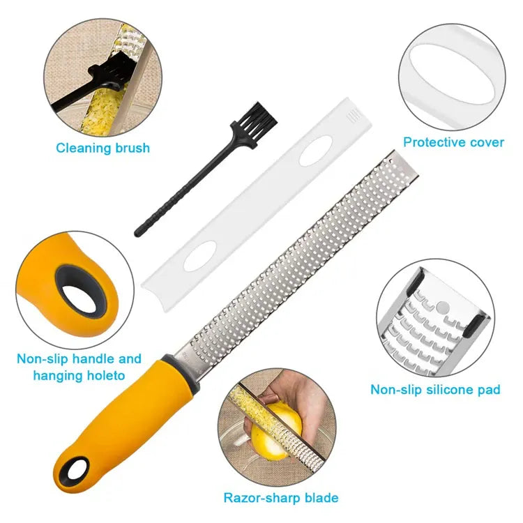 Râpe à Agrumes Inox avec Étui de Protection | Multifonctionnelle zesteur