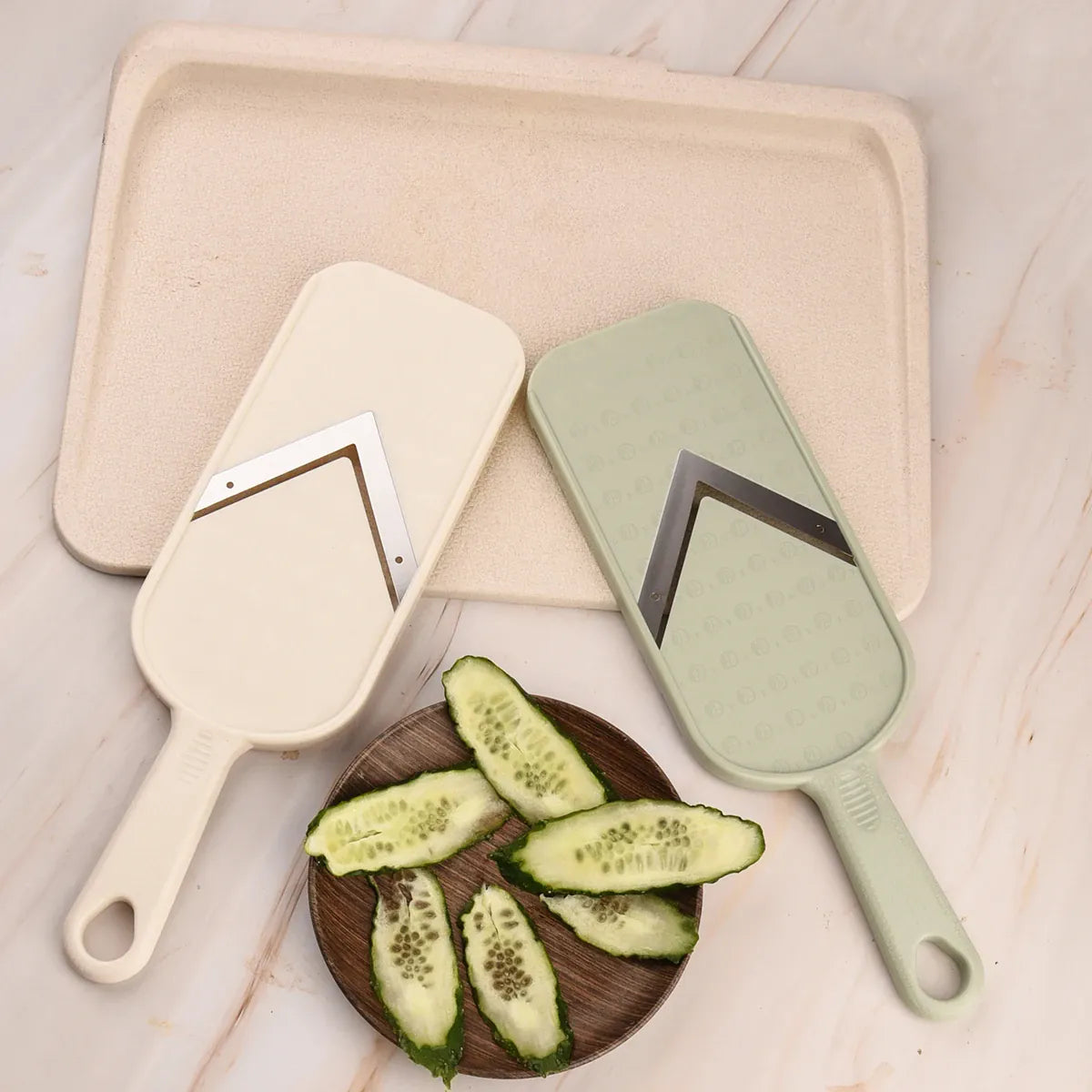 Mandoline Slicer en Acier Inoxydable V avec Brosse de Nettoyage Mandoline