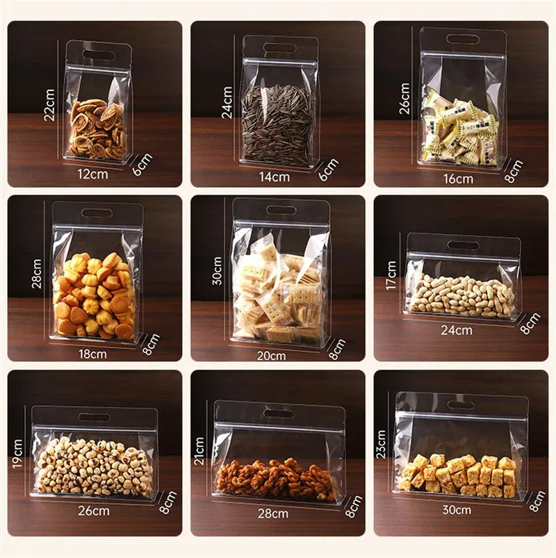 Sachets Zip Alimentaires Transparent - Lot de 50 Pièces avec Zip