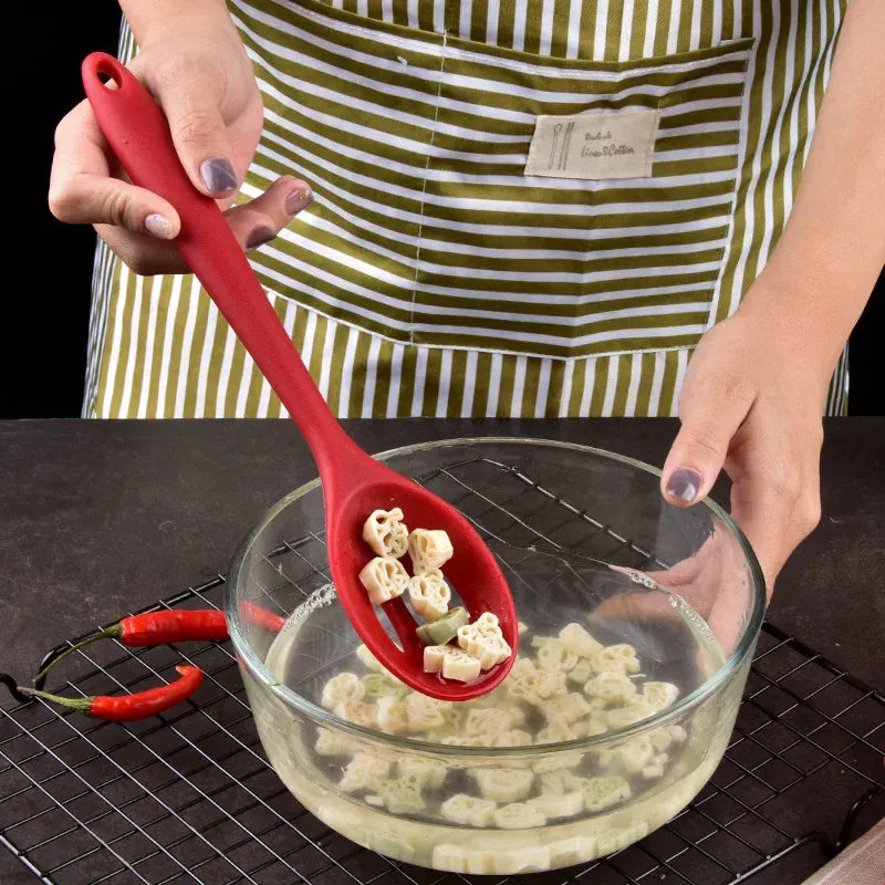 Set Ustensiles Silicone 5 pièces Résistants à la Chaleur Rouge spatule en silicone