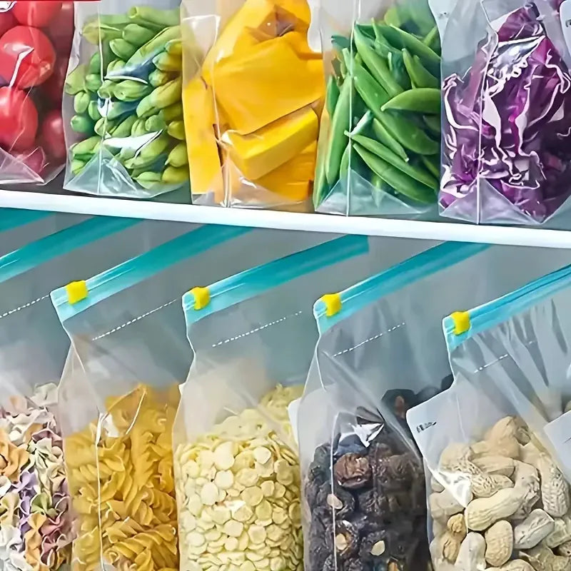 Sachets Zip Alimentaires Réutilisables Hermétiques - Lot de 12 pièces ssr