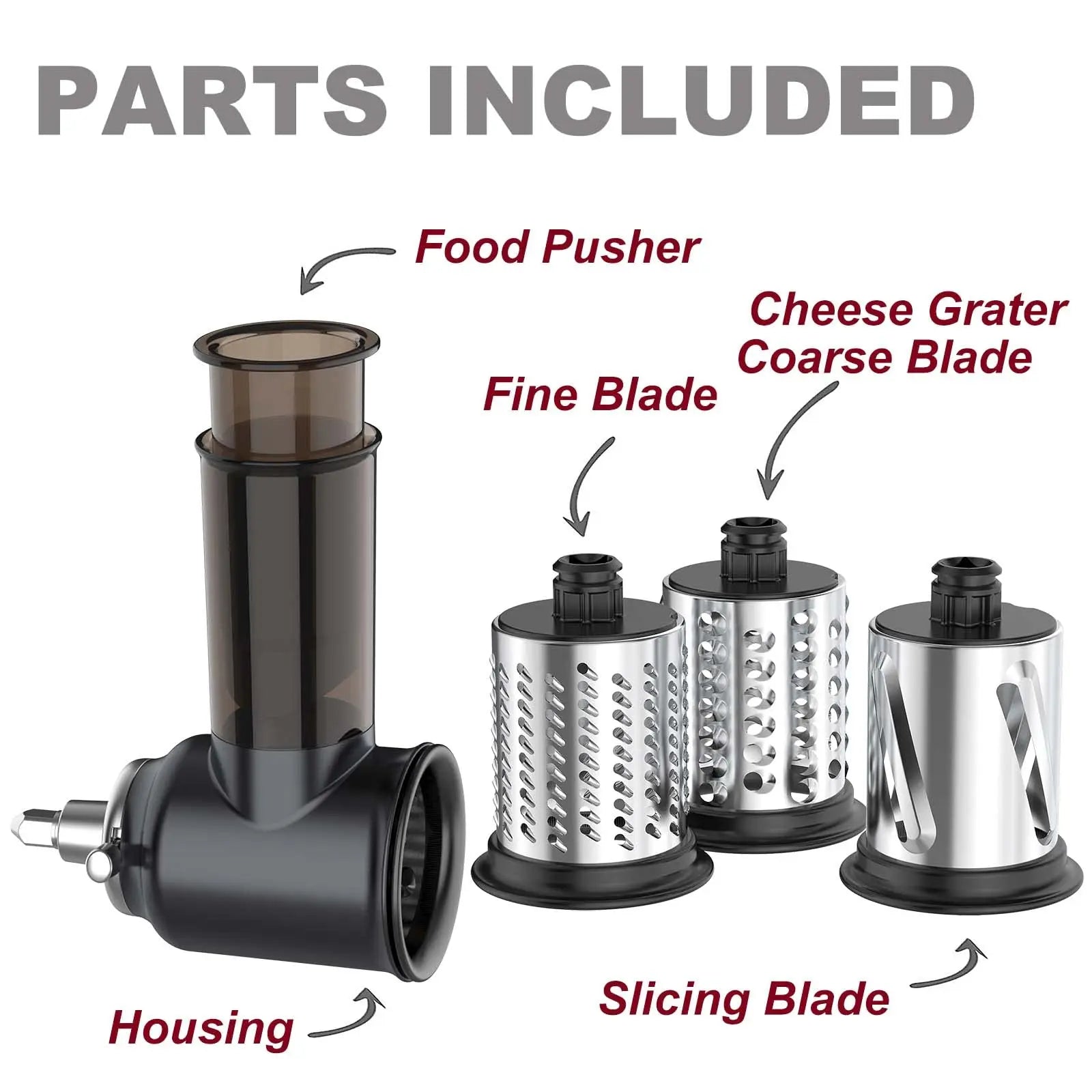 Accessoire Râpe et Trancheuse pour Robot KitchenAid — 4 Lames Inox KitchenAid