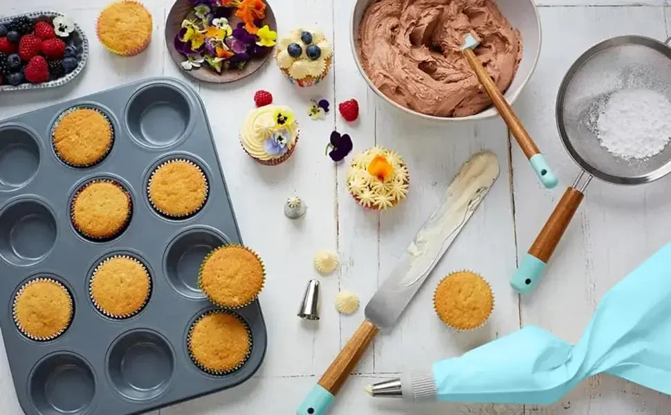 Poches à Douille en Silicone - Set de Pâtisserie avec 12 Douilles en Acier Inoxydable douillepoche