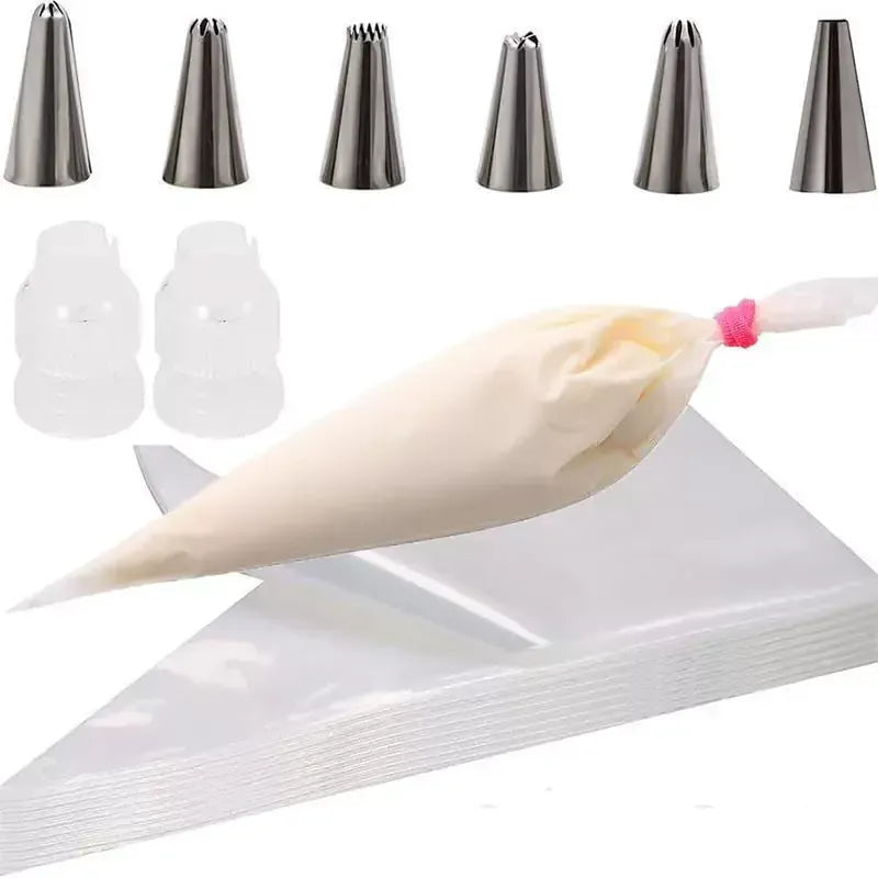 Poches à douille en silicone 100 pcs avec embouts en acier inoxydable douillepoche