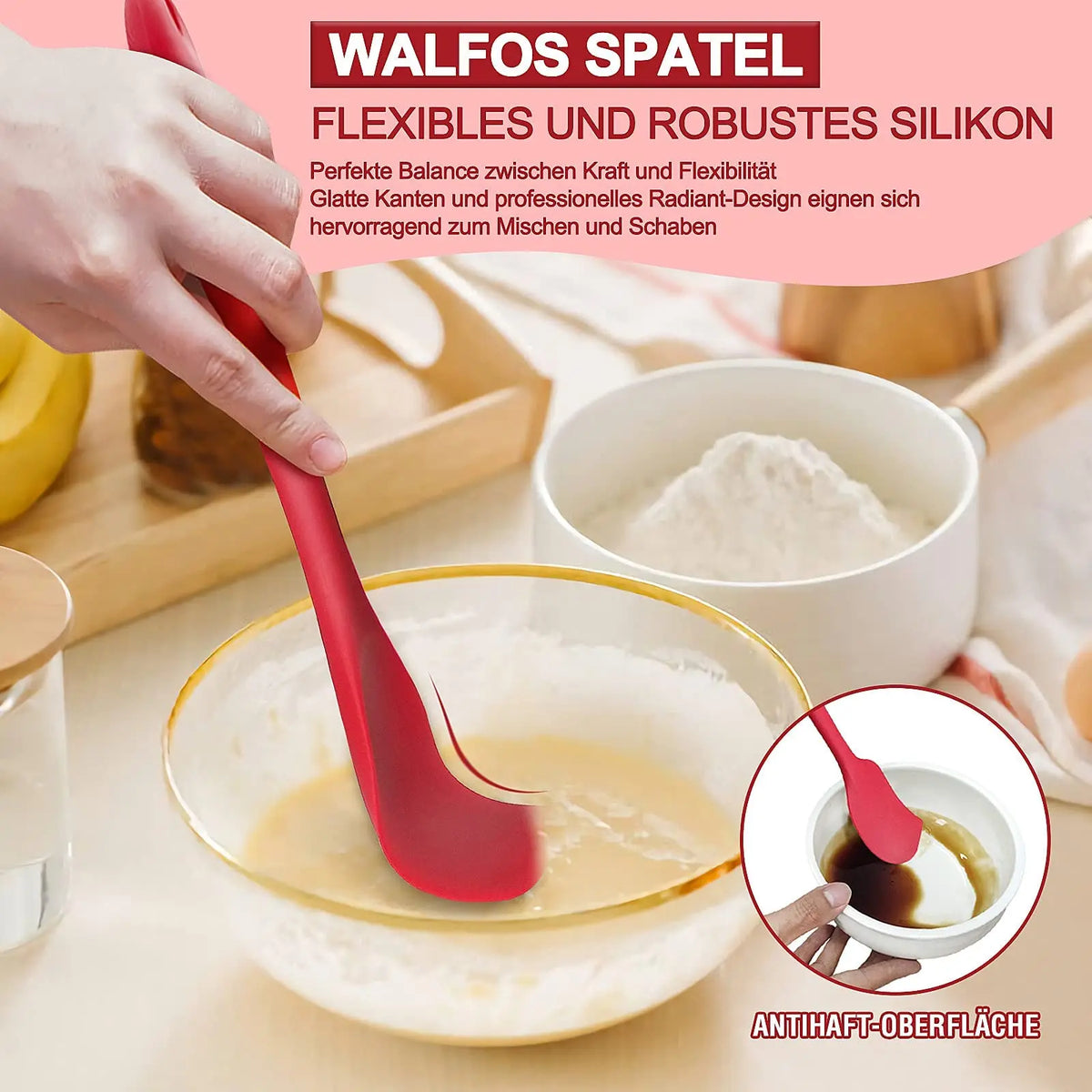 Set Spatules Silicone 5 pièces Résistantes à la Chaleur Pâtisserie spatule en silicone