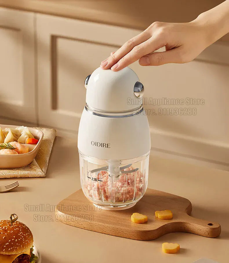 Mini Hachoir Électrique 150W 0,3L — Bol en Verre Borosilicaté, 8 Lames Inox hachoir electrique