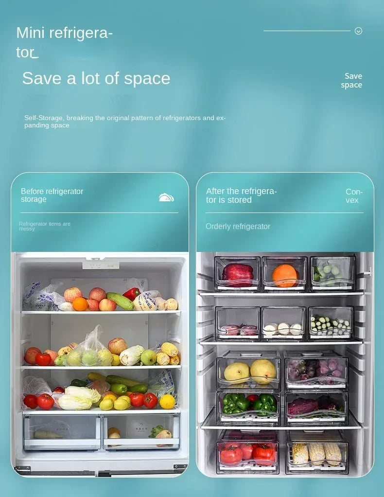 Bac de Rangement Frigo Empilable pour Légumes et Viandes 4L