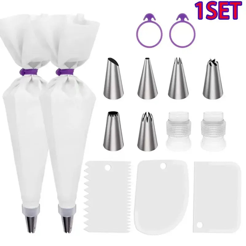 Set de 34 Douilles en Acier Inoxydable pour Décoration de Gâteaux douillepoche