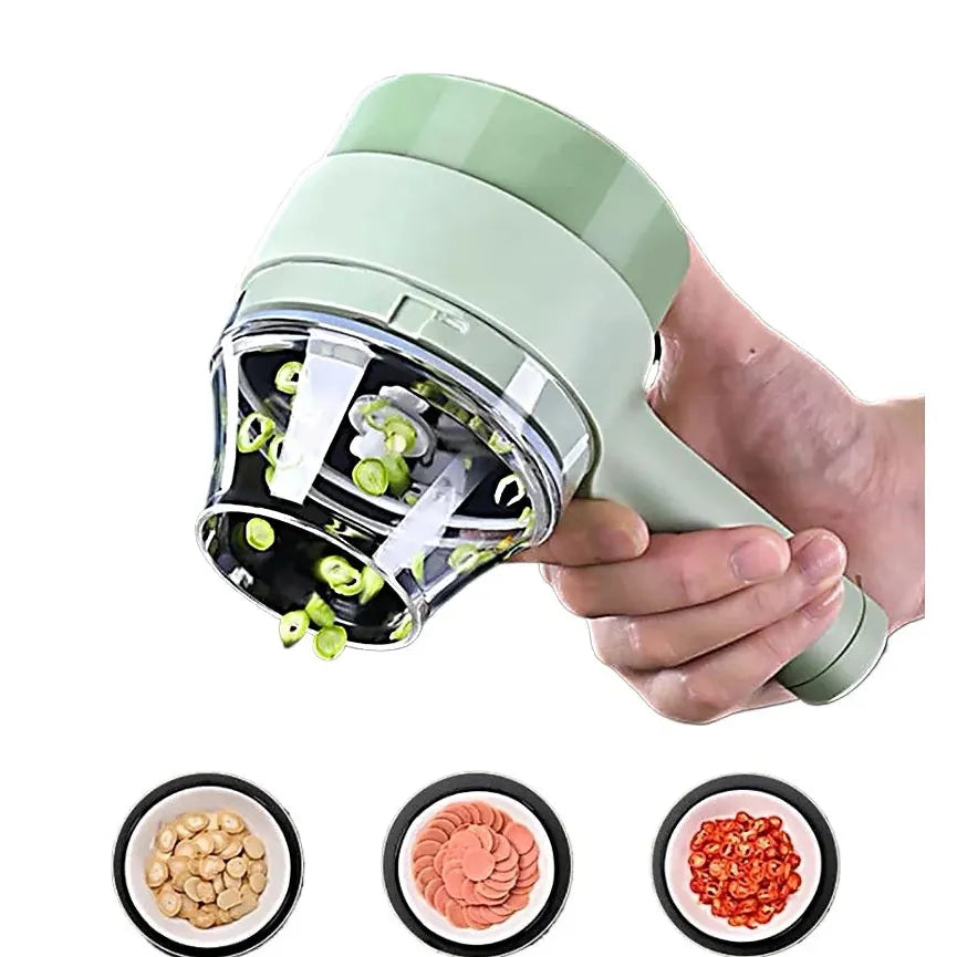 Mini Hachoir Électrique Sans Fil 4-en-1 — Ail, Légumes, Viande — Rechargeable USB mini hachoir