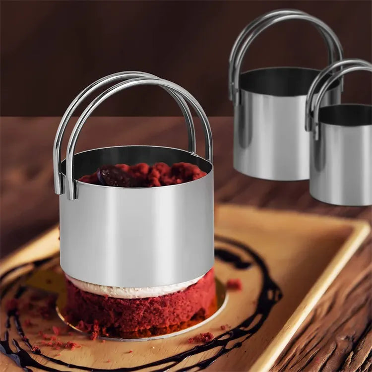 Emporte-pièces à biscuits en acier inoxydable - Set de 5 cercles avec poignée emportepieces