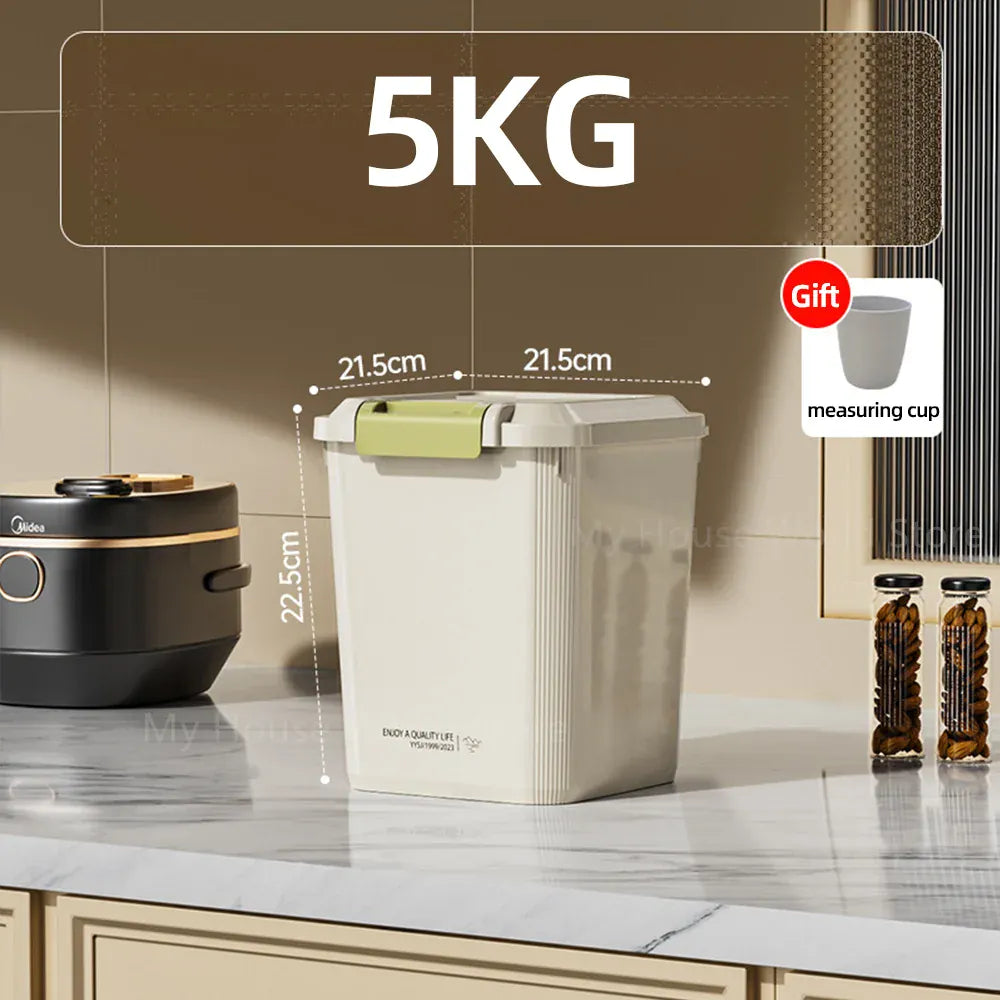 Boîte Conservation Riz 10L Hermétique Anti-Insectes Avec Couvercle