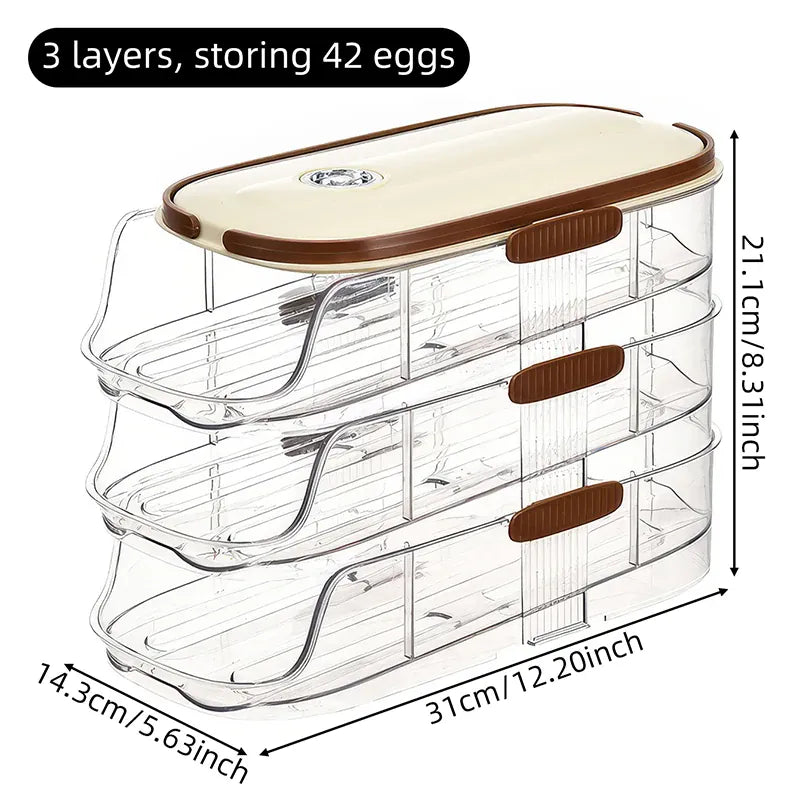 Boîte de Rangement Frigo pour Œufs 24 Pièces avec Poignée Ergonomique