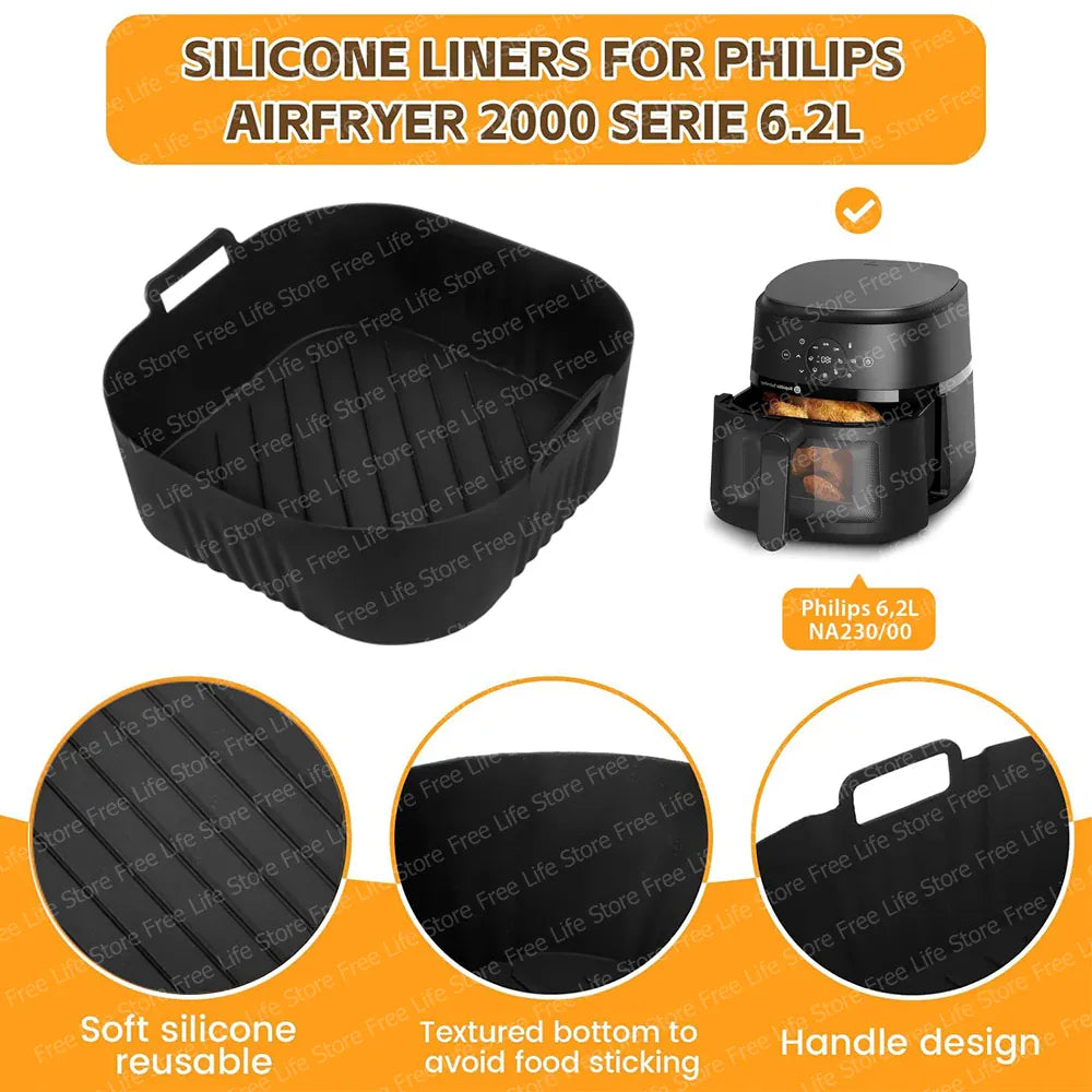 Moule Silicone Air Fryer Réutilisable Rond 23 cm pour Friture Air Fryer