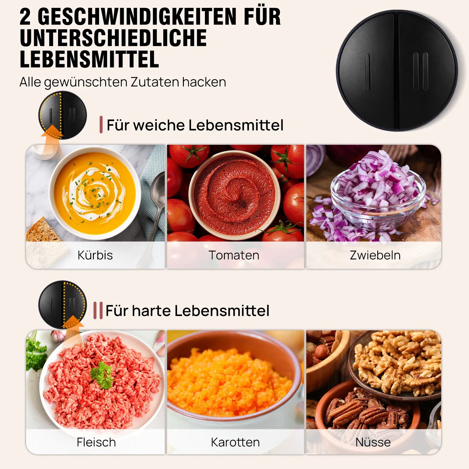 Hachoir Électrique Multifonction 300 W — Bol en Verre 2 L, 4 Lames Inox, 2 Vitesses hachoir electrique