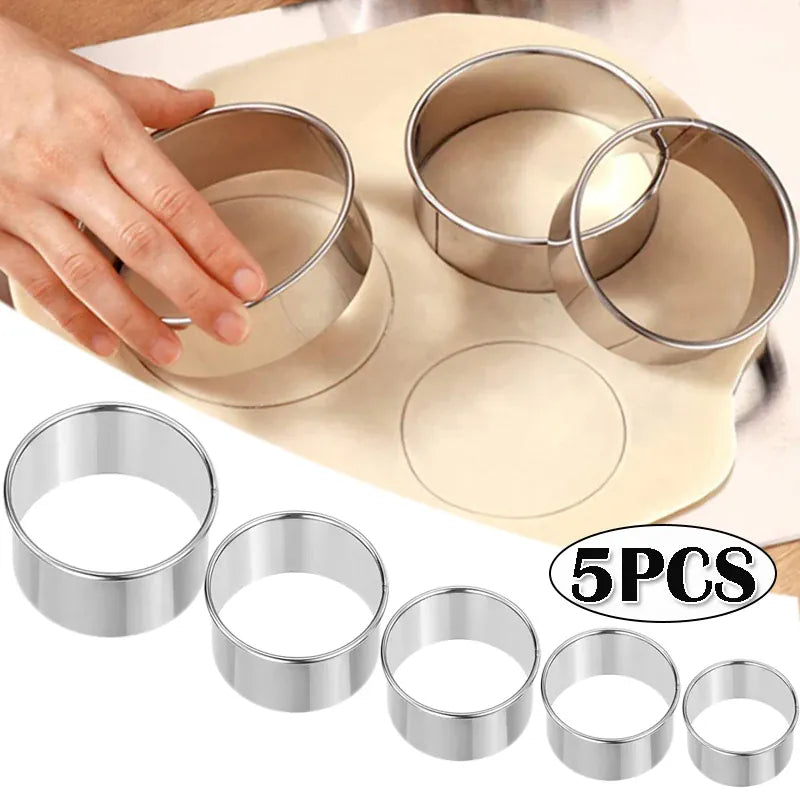 Emporte-pièces à biscuits en acier inoxydable - Set de 5 pièces polyvalentes emportepieces