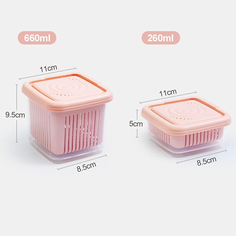 Bac de Rangement Frigo 2 Étages | Conteneurs Hermétiques pour Légumes