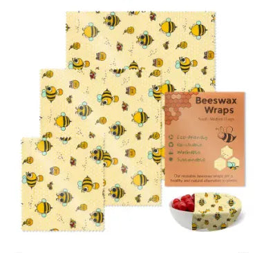 Film Alimentaire Réutilisable en Cire d'Abeille - Lot de 6 far