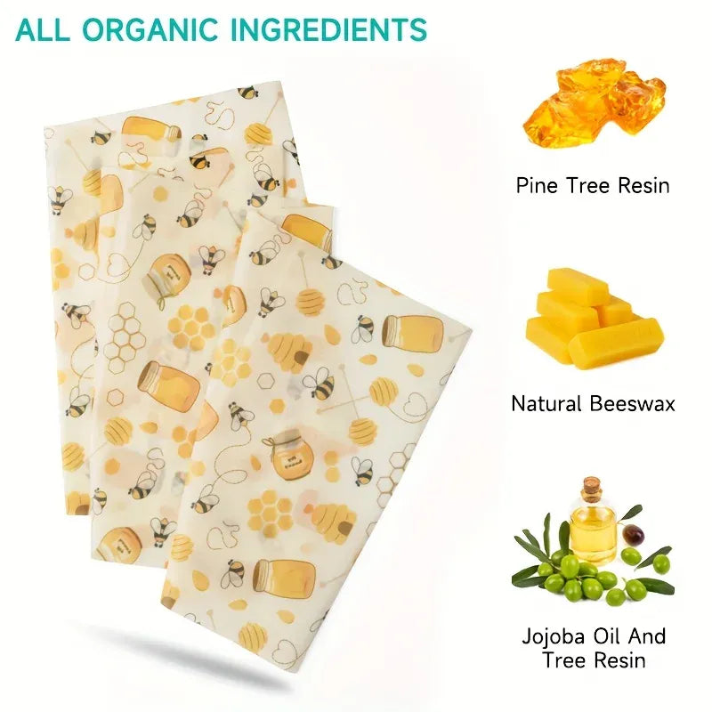 Film Alimentaire Cire d'Abeille Réutilisable 100x30 cm - Lot de 1 far