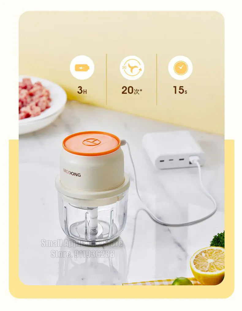 Hachoir Électrique Rechargeable 45W — Bol en Verre 150 / 250 / 300 ml hachoir electrique