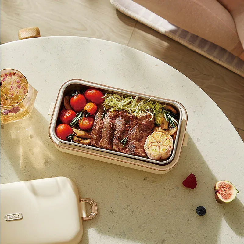 Lunch Box Chauffante Électrique 45W 800ml — Cuve Inox 304, Sans Eau, 70°C lunchboxchauf