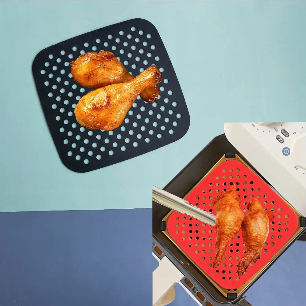 Tapis Silicone Air Fryer Antiadhésif Lot de 2 Carrés 25x25 cm Air Fryer