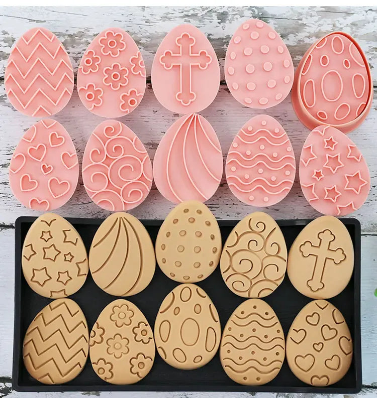 Emporte-pièces à Gâteaux Pâques - 10 Pièces Formes Lapin et Oeuf emportepieces