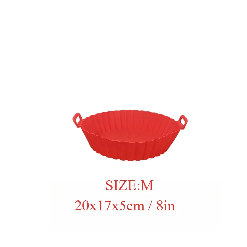 Moule Silicone Réutilisable Air Fryer Rond - Lot de 2 Pièces Air Fryer
