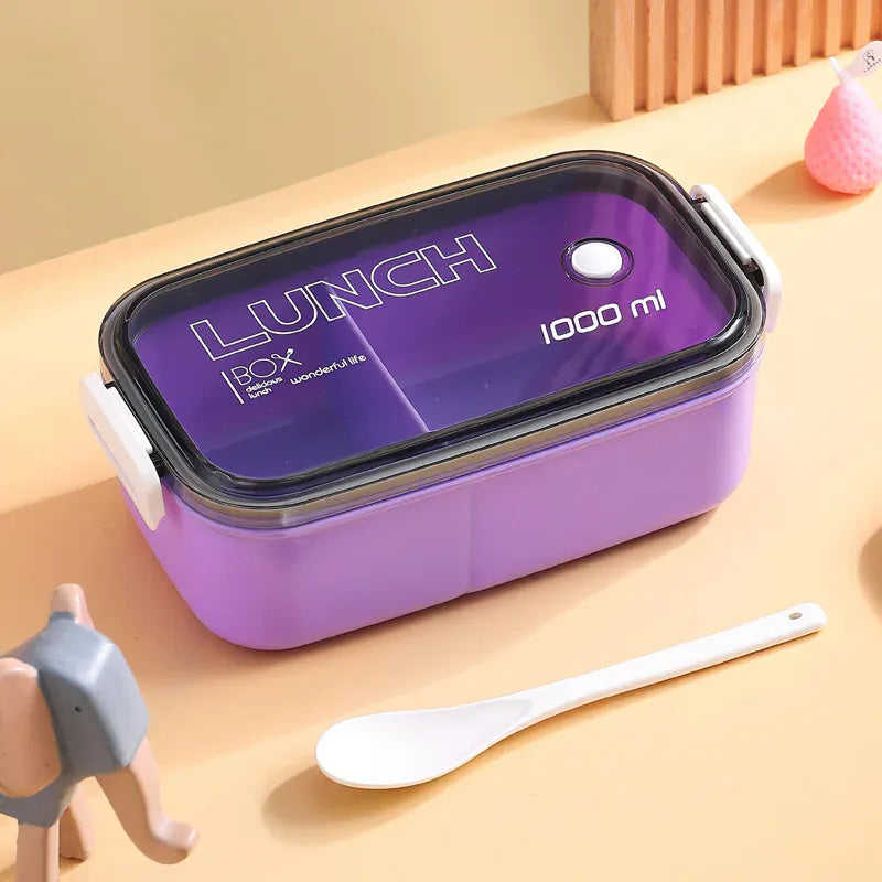 Lunch Box Hermétique 1000ml Plastique Résistant au Micro-ondes Lunchbox