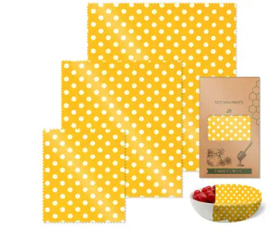 Film Alimentaire Réutilisable en Cire d'Abeille - Lot de 6 far