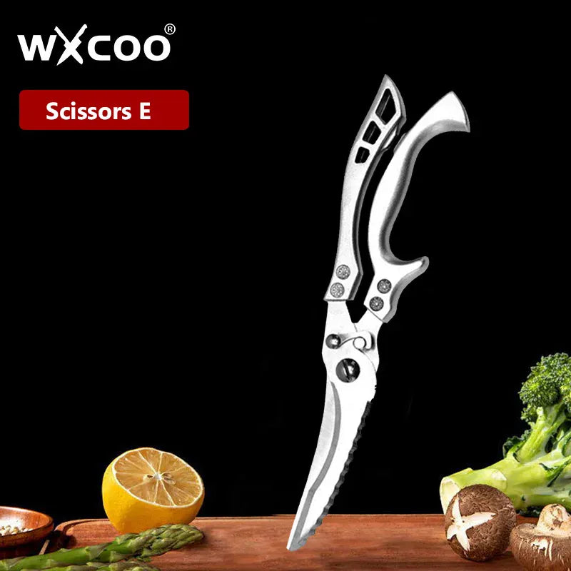 Ciseaux de cuisine multifonctions en inox pour découpe de viandes ciseaux
