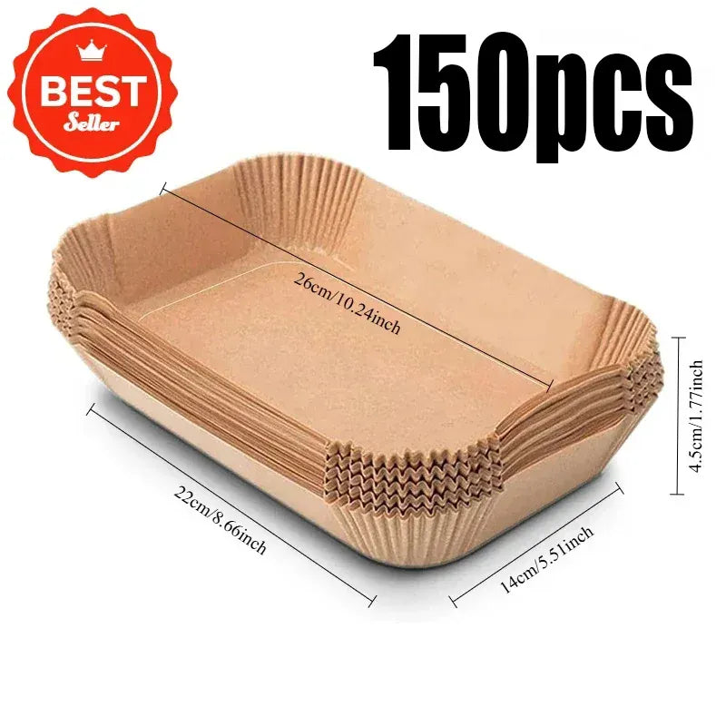 Papier Cuisson Air Fryer Rectangulaire Jetable Lot de 100 Pièces Air Fryer