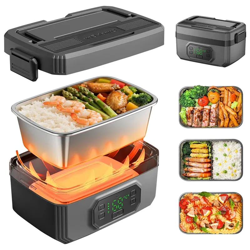 Lunch Box Chauffante Sans Fil 1,2 L — Batterie 21 000 mAh, Inox 304, Maintien au Chaud 7 h lunchboxchauf