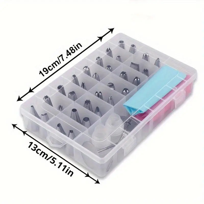 Set d'outils de décoration de gâteaux en inox - 38 pièces avec poches douillepoche