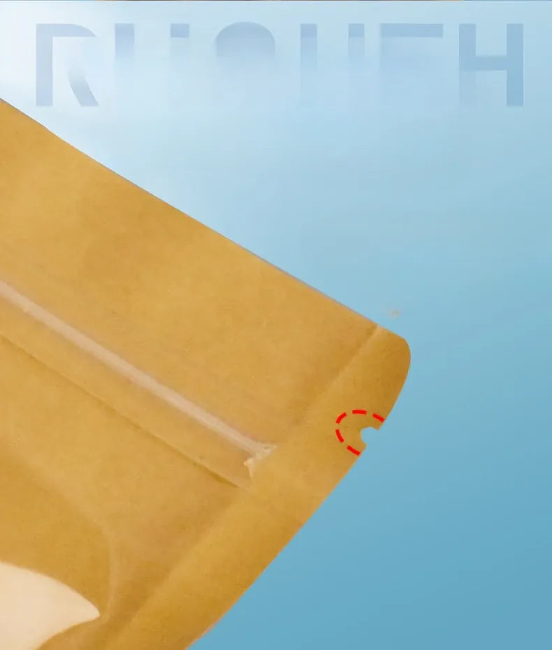Sachets Kraft Ziplock Transparent - Lot de 100 Pièces Resealable