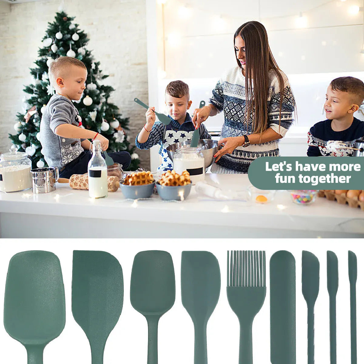 Set Ustensiles Silicone 6/9 Pieces Résistants Chaleur pour Pâtisserie spatule en silicone